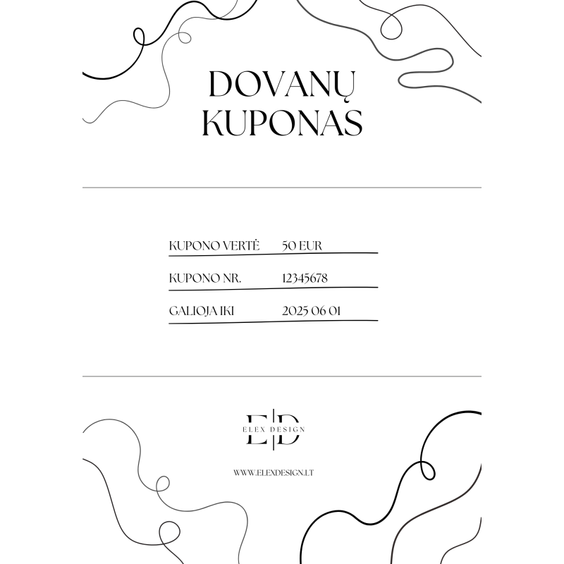 Virtualus dovanų kuponas nuo 1 Eur